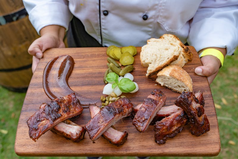 BBQ sampler platter with multiple meats