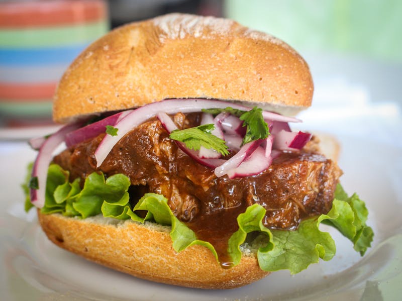 Brisket sandwich on brioche bun