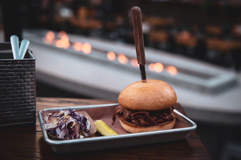 Pulled pork sandwich with coleslaw